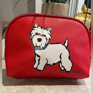 Marc Tetro Travel Cosmetic Bag Westie Red - NWOT Excellent Condition Large